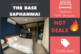 1 Bedroom Condo for rent in The Base Saphanmai, Bang Khae, Bangkok near BTS Sai Yud