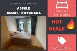 1 Bedroom Condo for rent in Aspire Asoke-Ratchada, Huai Khwang, Bangkok near MRT Phra Ram 9