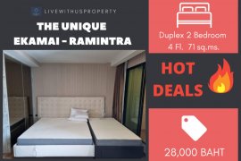 2 Bedroom Condo for rent in The Unique Ekamai-Ramintra, Khlong Chaokhun Sing, Bangkok