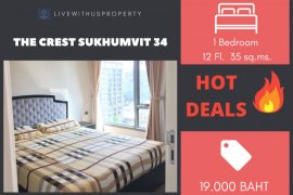 1 Bedroom Condo for rent in The Crest Sukhumvit 34, Khlong Tan, Bangkok near BTS Thong Lo